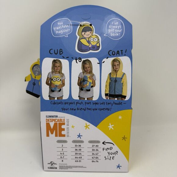 Cubcoat 2T Bob Minions Hoodie Jacket Transforming Fleece Plush Despicable Me New - Picture 4 of 10